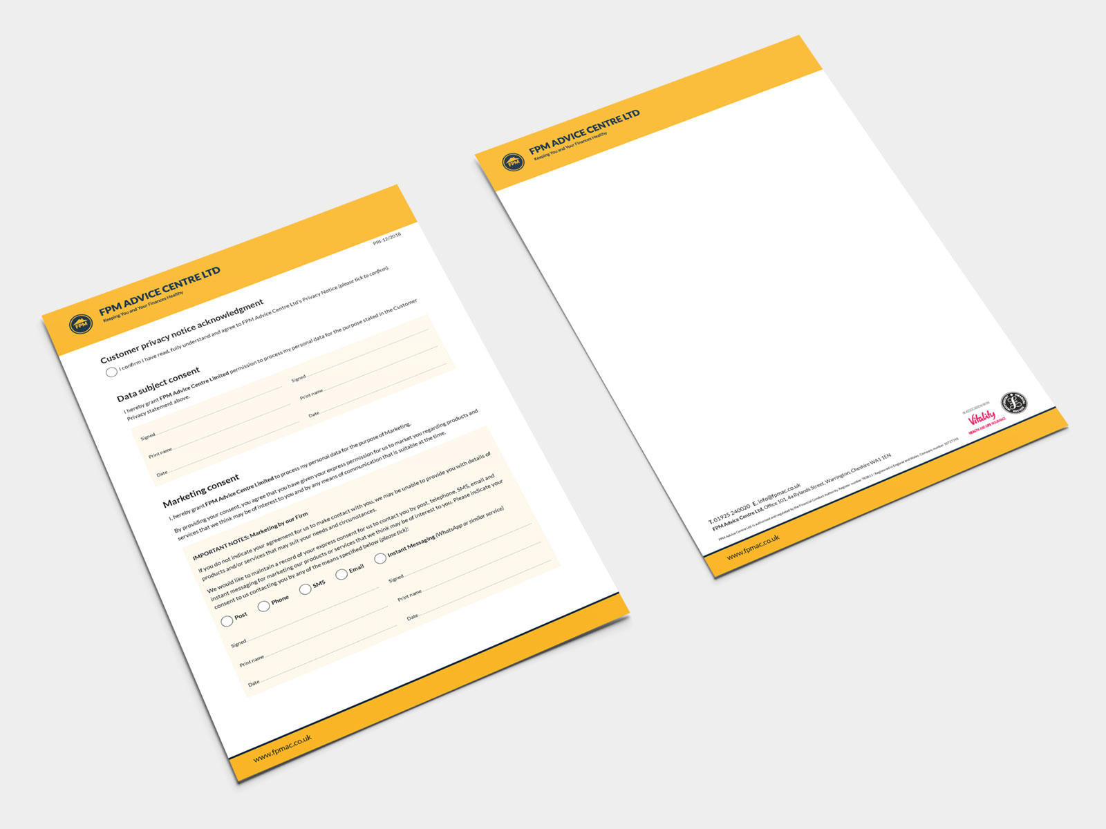 FPM Advice Centre stationery